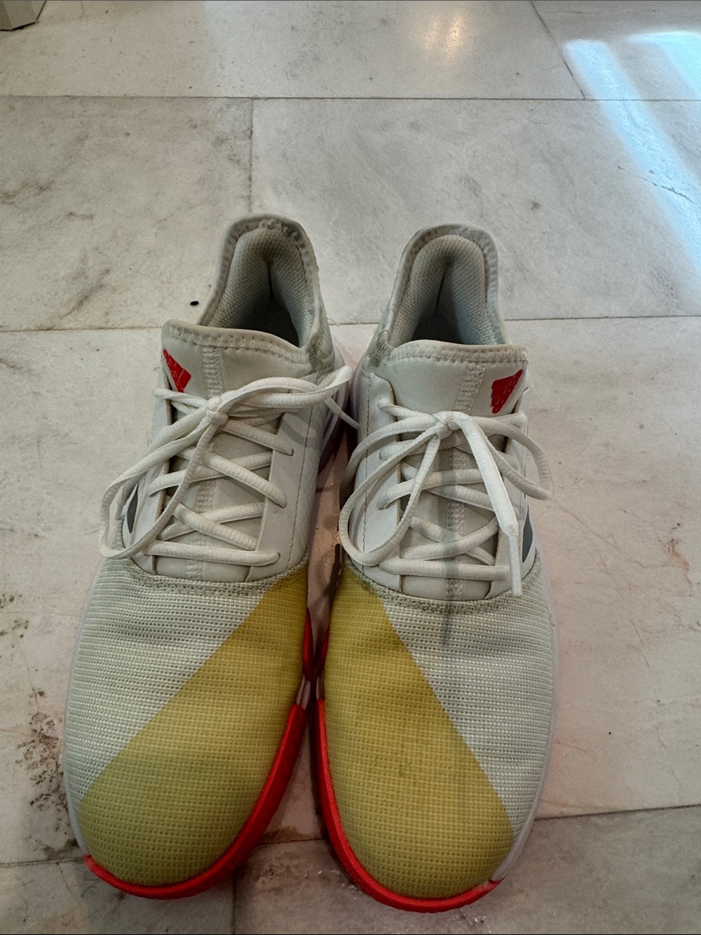adidas White Yellow Red Tennis Sneakers
